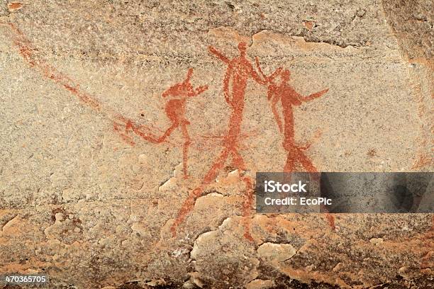 Buschmann Rock Gemälde Stockfoto und mehr Bilder von San People - San People, Höhlenmalerei, Afrika