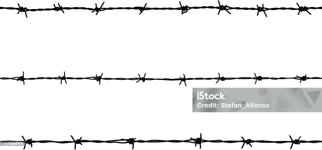 Seamless barb wire vector shapes 3 seamless barb wire vector shapes. Isolated on white. Perfect for creating pattern brushes in Illustrator. In eps file You should find tree brushes made of these shapes in brushes panel. Barbed Wire stock vector