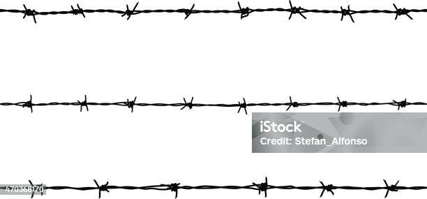 Seamless Barb Wire Vector Shapes Stock Illustration - Download Image Now - Barbed Wire, Vector, Cut Out