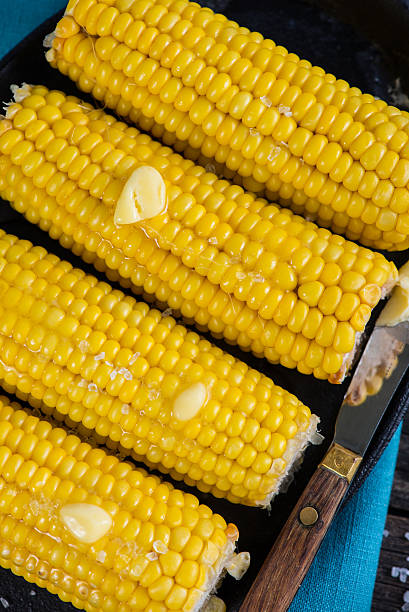 istock Homemade golden corn cob with butter and salt 470369164