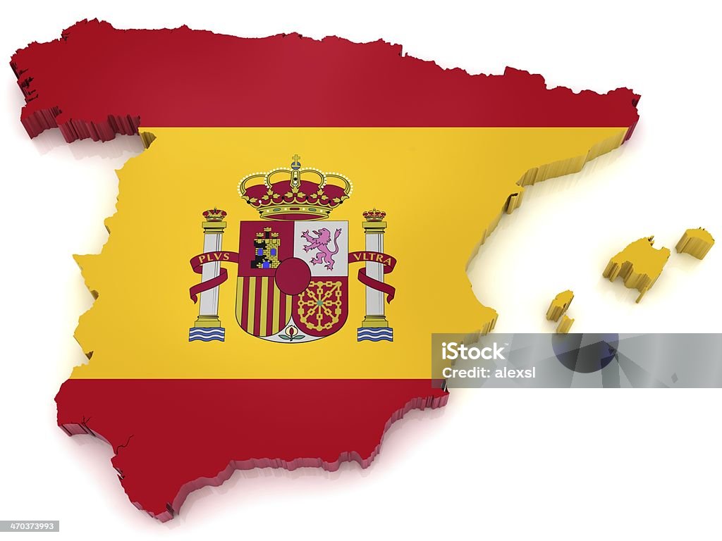 Mappa della Spagna - Foto stock royalty-free di Bandiera