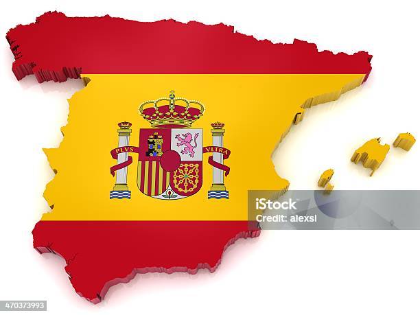 Foto de Mapa De Espanha e mais fotos de stock de Bandeira - Bandeira, Bandeira Espanhola, Cartografia