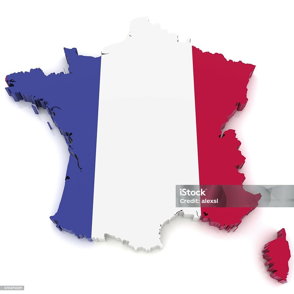 Mappa di Francia - Foto stock royalty-free di Bandiera