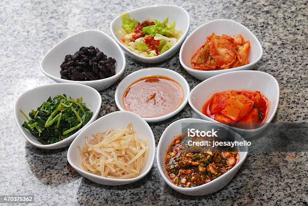 Korean Side Dishes Stock Photo - Download Image Now - 2015, Asia, Cabbage