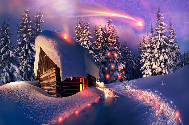 istock wooden house as Santa Claus 470377643