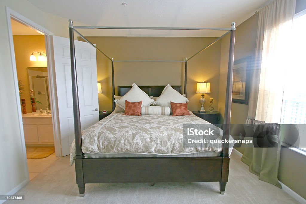 King Master Bedroom An Interior Home shot of a King Master Bedroom 2015 Stock Photo