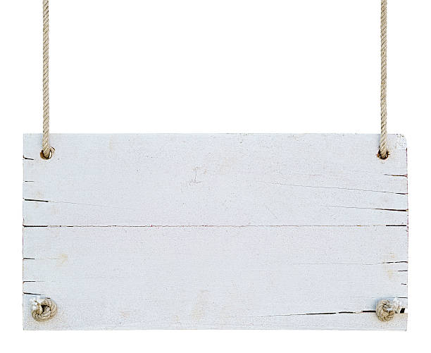 istock Old weathered white wood signboard. 470392411