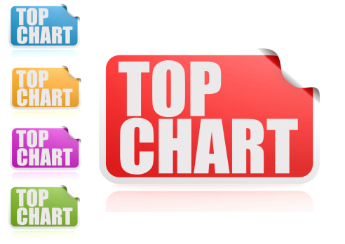 Top chart label set image with hi-res rendered artwork that could be used for any graphic design.