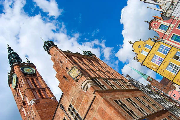 The Town Hall and Artus Court in Gdansk, Poland stock photo