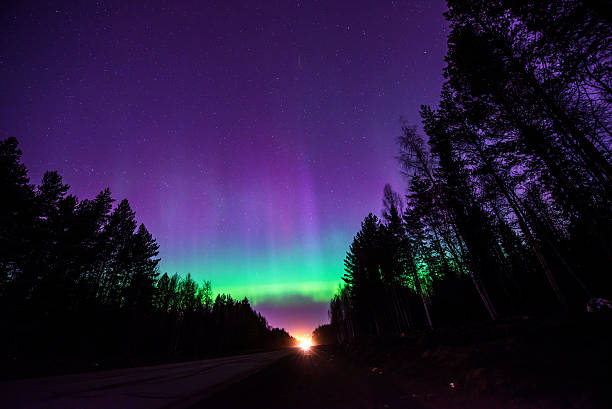 istock Northern lights (Aurora borealis) in Russia. Izhevsk 470403472
