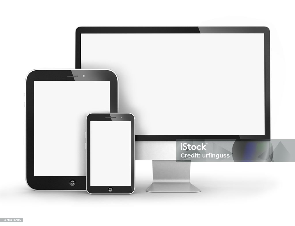 Set of Modern Digital devices Equipment Stock Photo