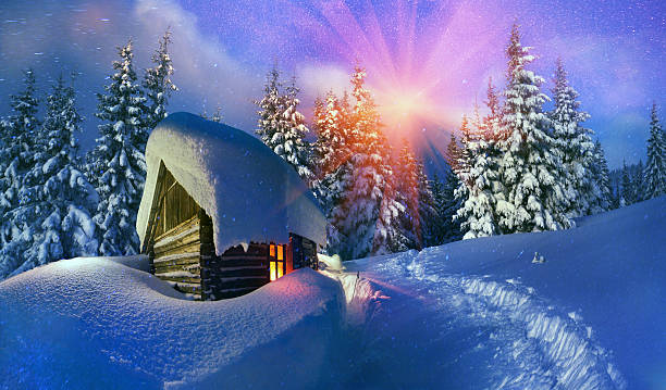 istock wooden house as Santa Claus 470413599