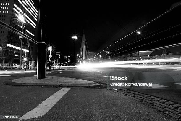 Erasmus Bridge By Night Stock Photo - Download Image Now - 2015, Architect, Architecture