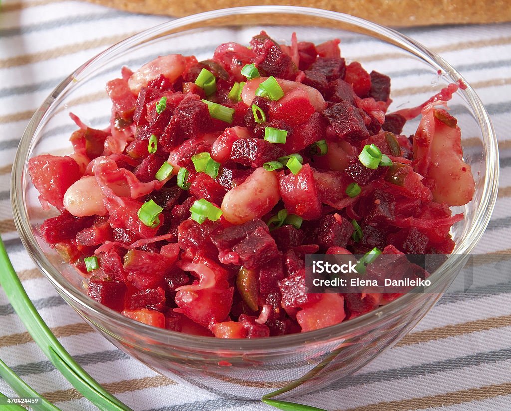 Beets, carrots, pickles, beans and onion salad known as Vinaigrette Bean Stock Photo