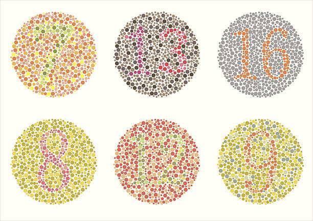 farbe blind test test. - farbenblindheit stock-grafiken, -clipart, -cartoons und -symbole