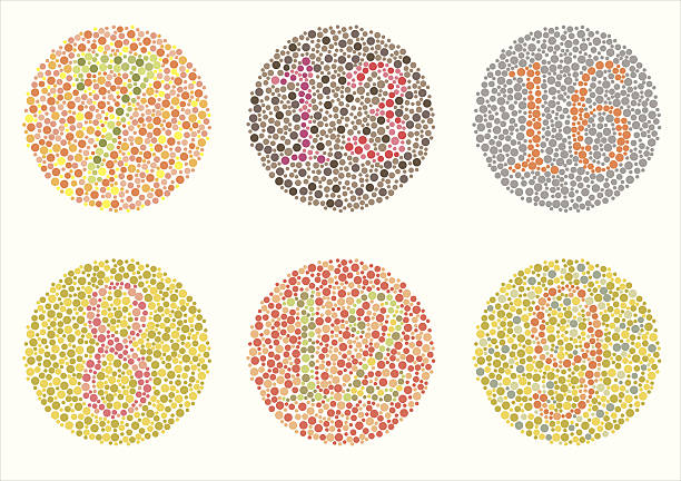 color blind test test. - tıbbi test stock illustrations