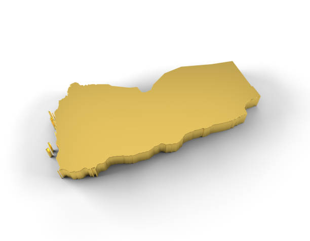 istock Yemen map 3D gold with clipping path 470424969