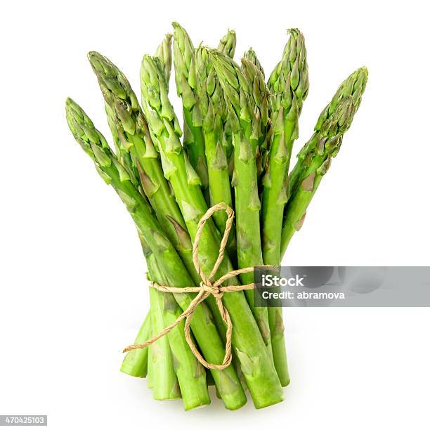 Asparagus On The White Background Stock Photo - Download Image Now - Asparagus, Backgrounds, Dieting