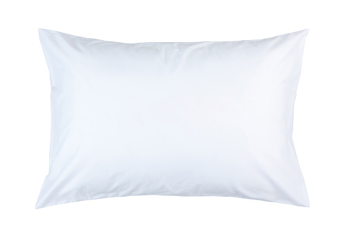 pillow with white pillow case on white background