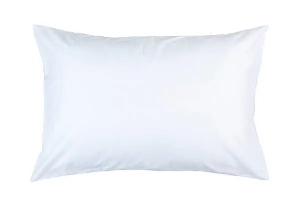 pillow with white pillow case on white background