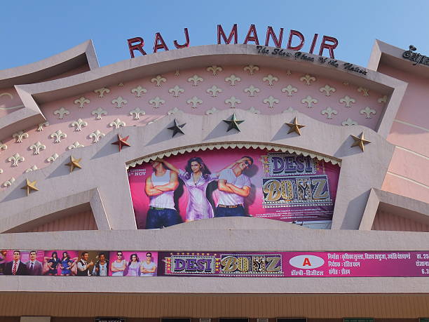 Jaipur, India - December 12, 2011: Raj Mandir Cinema in Jaipur, India. The meringue-shaped auditorium opened in 1976 and is often referred as the Pride of Asia.