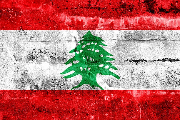 istock Lebanon Flag painted on grunge wall 470426033