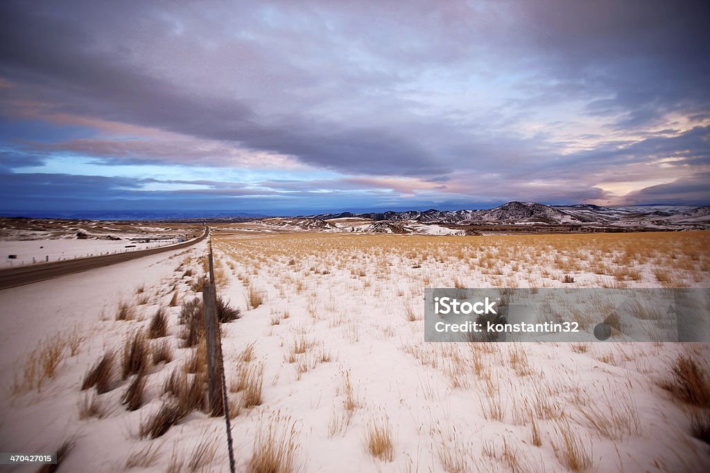 Schönen Sonnenuntergang im Winter-Berg und Wolken Himmel, Montana, USA - Lizenzfrei Alpenglühen Stock-Foto