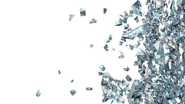 istock Abstract Illustration of Broken Blue Glass isolated on white bac 470429014