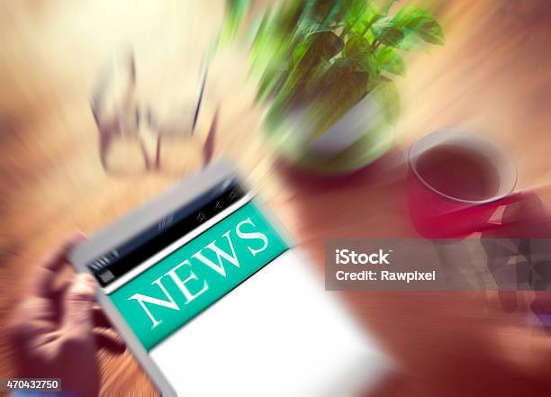Digital Online Report Update News Concept Stock Photo - Download Image Now - 2015, Adult, Article