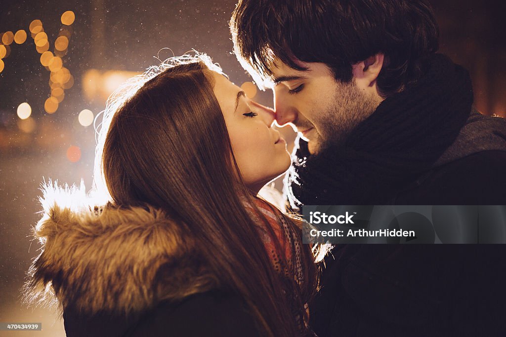 Young couple in love outdoor Adult Stock Photo