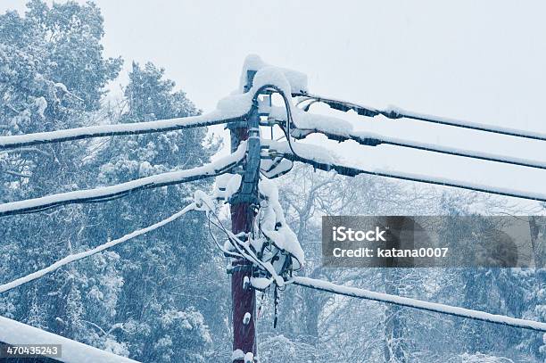 Electric Pole To Endure Stock Photo - Download Image Now - Power Line, Power Cable, Snow