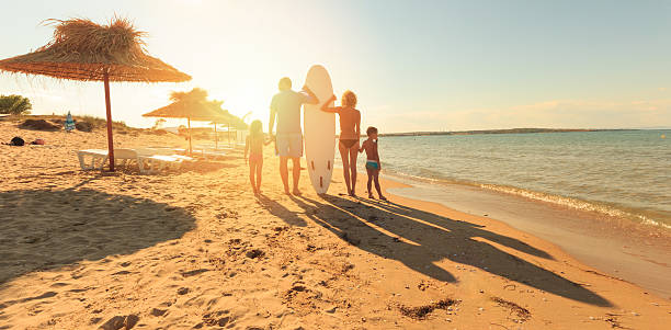 family on the beach