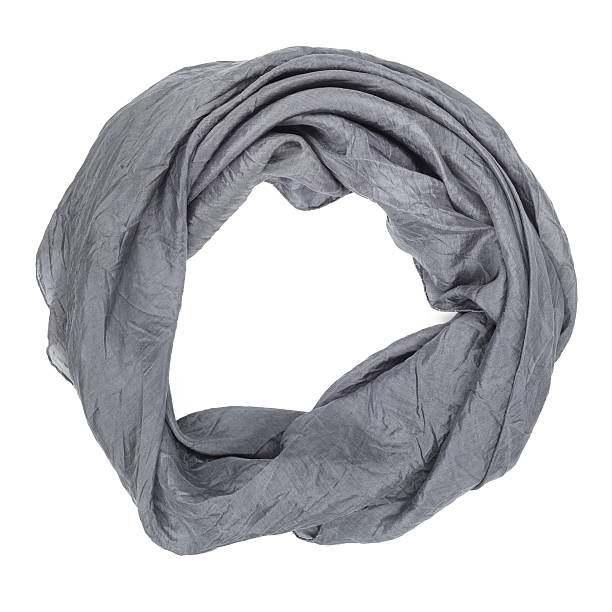 istock Silk scarf. Gray silk scarf isolated on white background 470436364