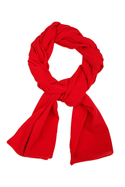 istock Silk scarf. Red silk scarf isolated on white background 470437330