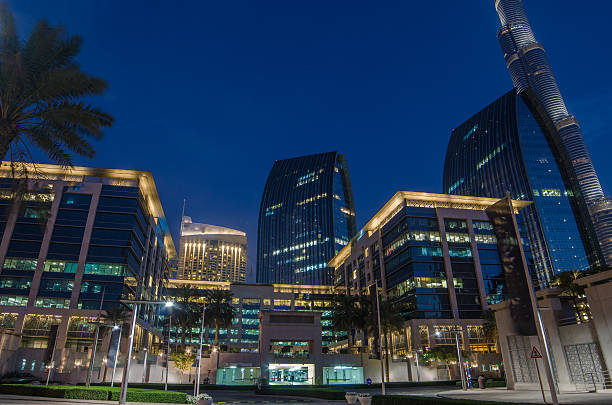Downtown of Dubai (United Arab Emirates) in the sunset