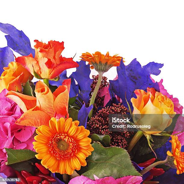 Fragmento Do Bouquet De Flores Isolado No Fundo Branco - Fotografias de stock e mais imagens de Amarelo