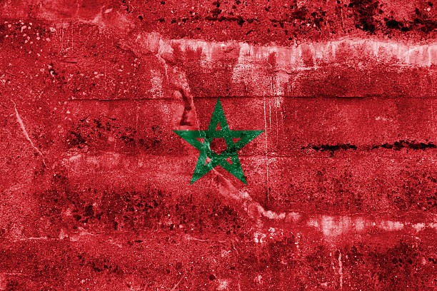 istock Morocco Flag painted on grunge wall 470438803