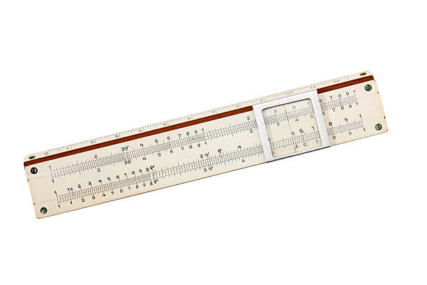 regolo calcolatore di clipping path - slide rule foto e immagini stock