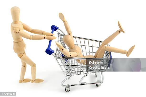 Wooden Manniquine Going Shopping Stock Photo - Download Image Now - Adult, Artist's Figure, Business