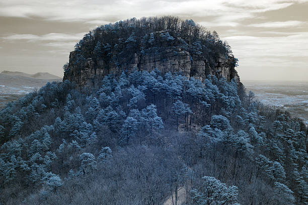 Pilot Mountain, North Carolina, in infrared.