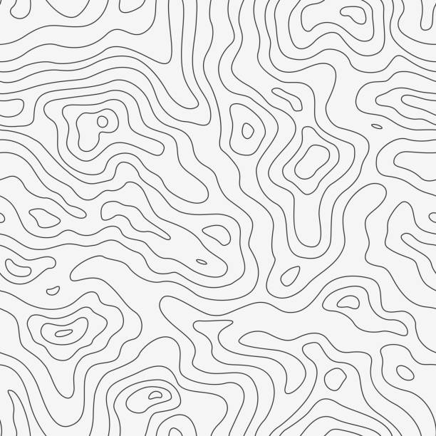topographic map seamless pattern. vector background - fiziki coğrafya illüstrasyonlar stock illustrations