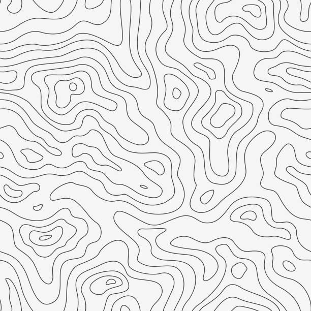 Topographic Map Seamless Pattern. Vector Background