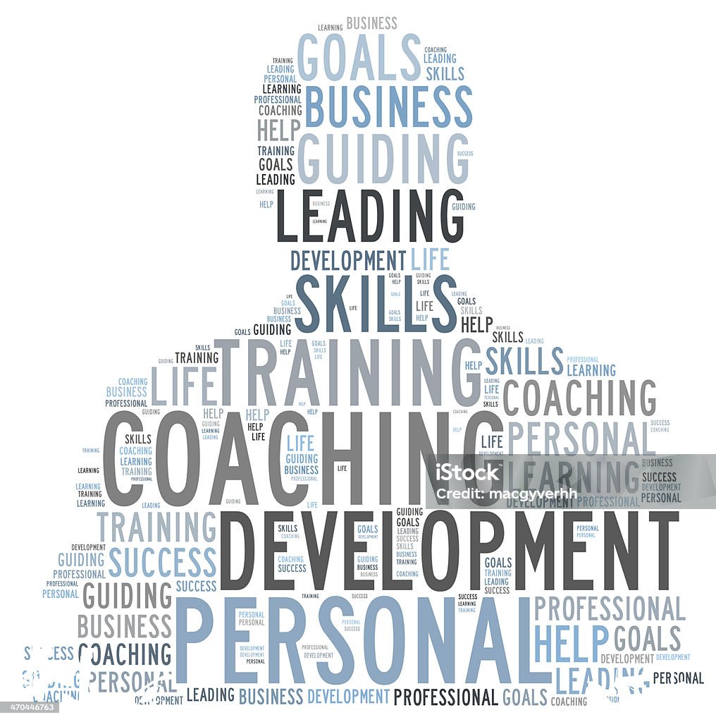 Di Coaching nube parola a persona - Foto stock royalty-free di Leadership