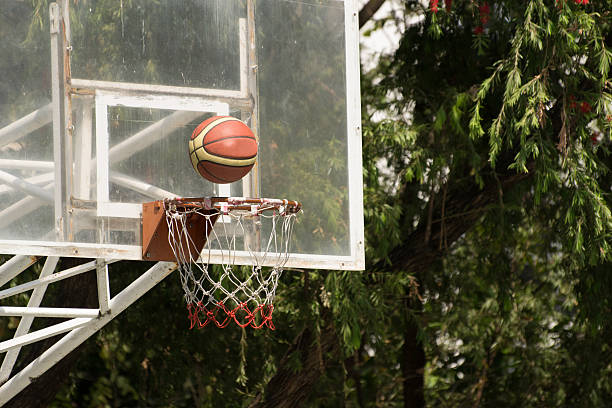 istock Basketball hoop with Basketball 470446853
