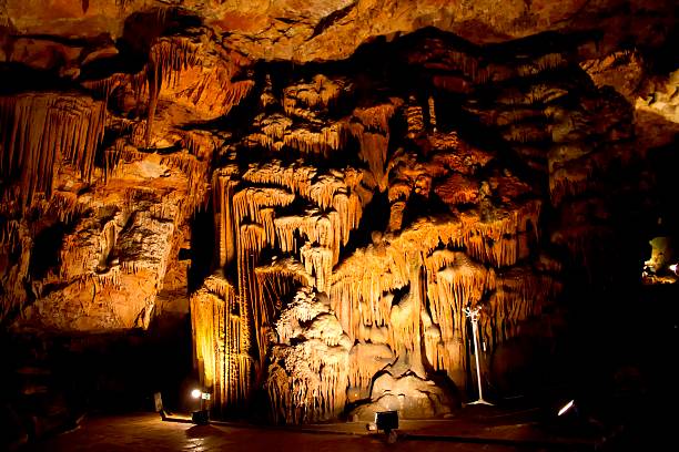 istock Beautiful cave with many stalagmites and stalactites inside 470447667