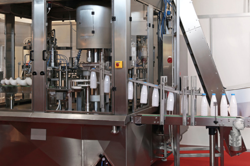 Dairy packaging and filling systems in milk factory