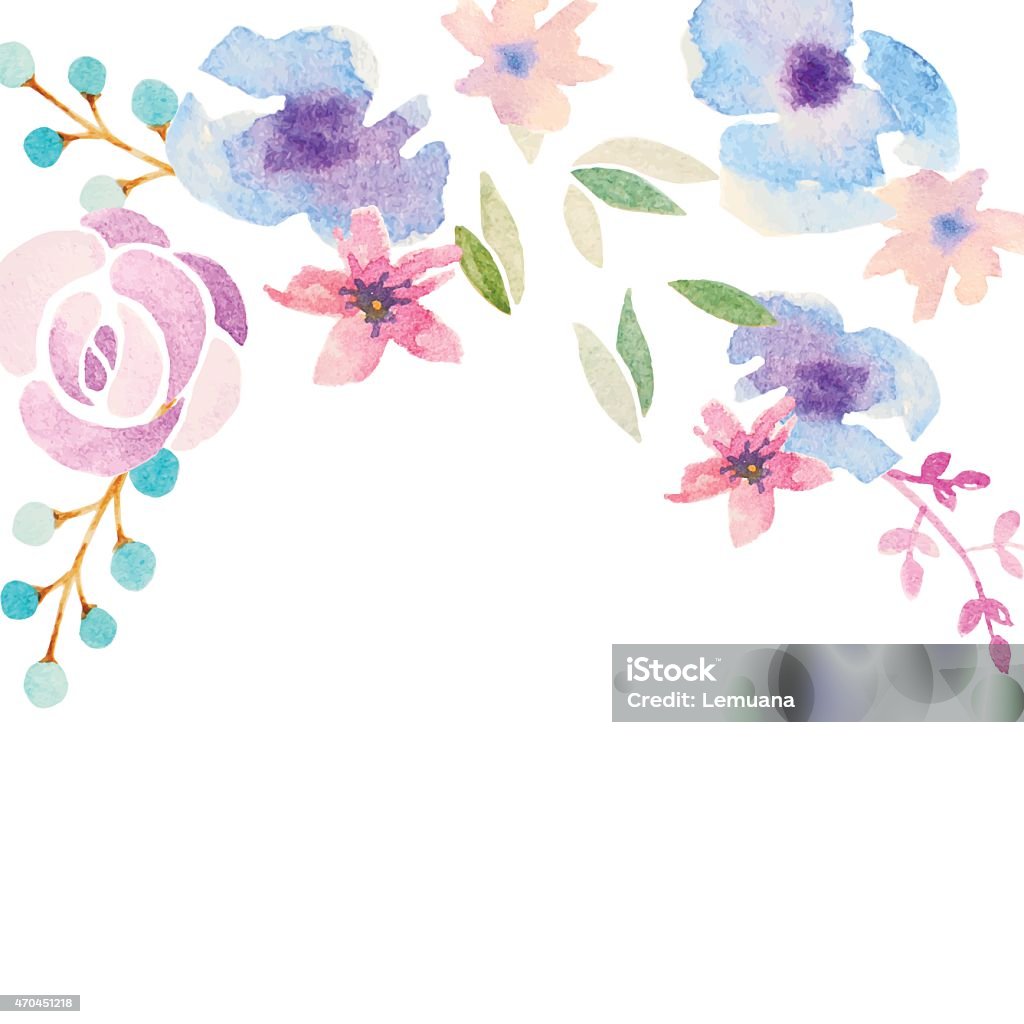 Ilustración de Tarjeta De Invitación Con Flores Acuarela Para El Día De Su  Boda y más Vectores Libres de Derechos de 2015 - iStock