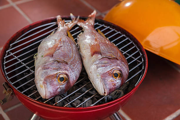 gegrillter fisch - fish salmon healthy eating salmon fillet стоковые фото и изображения