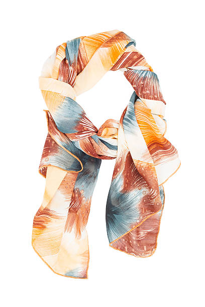 istock Silk scarf. Beige silk scarf isolated on white background 470452070