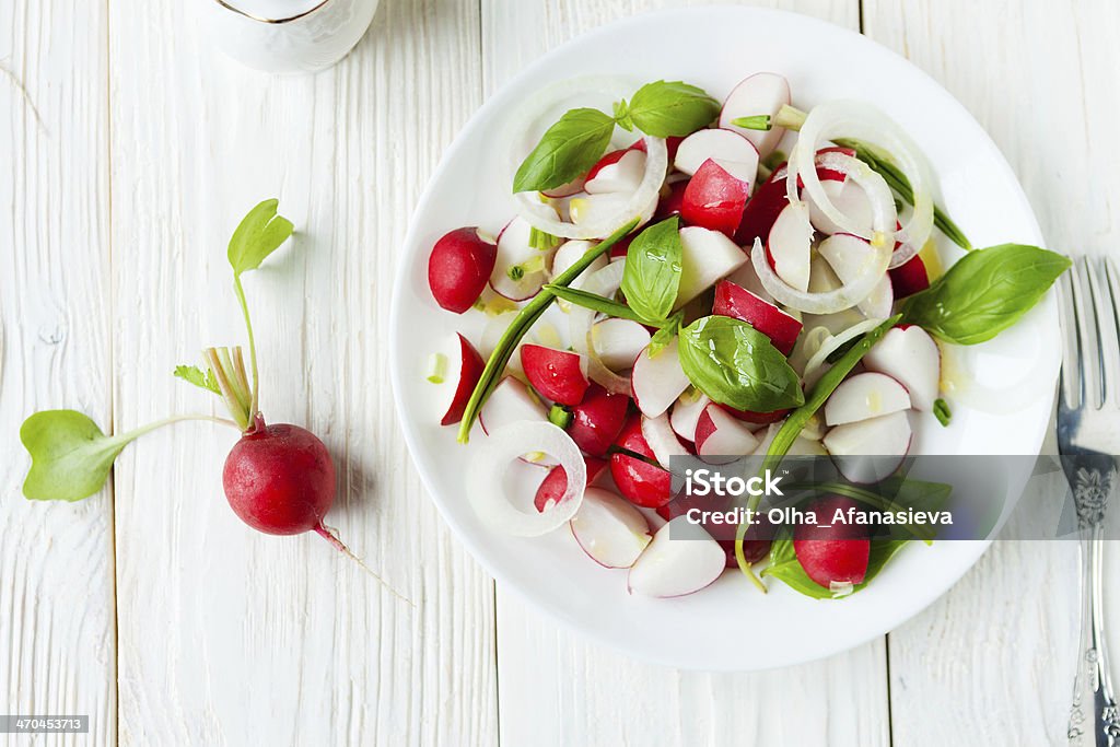 Fresh radish in a salad Fresh radish in a salad, food closeup Radish Stock Photo